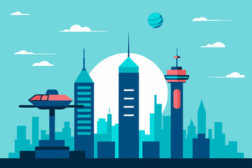 Fototapeta premium Futuristic Cityscape A Vision of Tomorrow's Urban Landscape