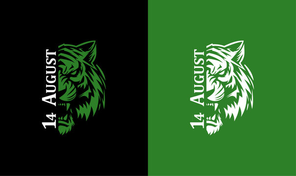 14 August Pakistan Independence Day Tiger Illustration Design