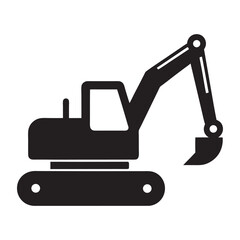 excavator on a white background