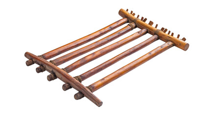 Traditional wooden farming rake Transparent background, PNG