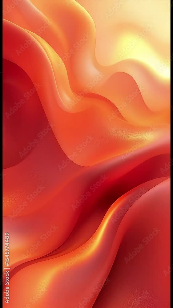 Poster abstract video of flowing red and orange liquid forms with light