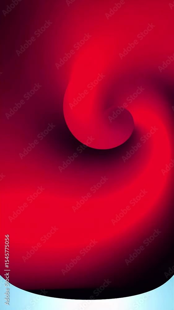 Aufkleber Abstract Red Swirl with Shadow and Blue Curve, Dynamic Video Background