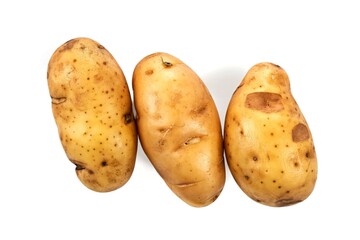potatoes isolated on white background ,include clipping path
