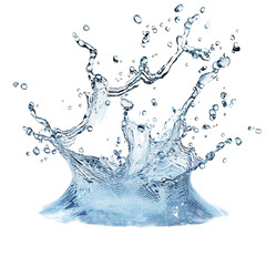 Obraz premium Water splash isolated on black background dynamic liquid explosion isolated on a transparent background