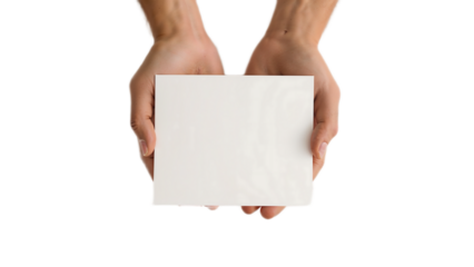 Offering Blank Paper Hands Holding a Clean White Sheet