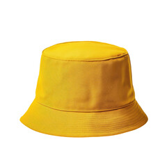 Yellow bucket hat fashion accessory isolated background, isolated on a transparent background