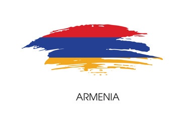 ARMENIA Brush flag banner background Vector illustration design independence day Vector banner Posters illustration on white background