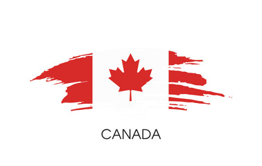 Canada Brush flag banner background Vector illustration design independence day Vector banner Posters illustration on white background