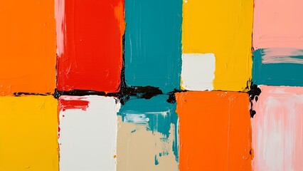 鮮やかな色彩の抽象的なブロックアート