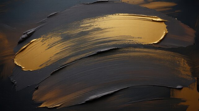 Dark Moody Oil Paint Texture Gold Black Brushstrokes