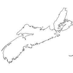 Nova Scotia Outline Map Vector | Canada Province SVG Map