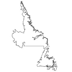 Newfoundland and Labrador Outline Map Vector | Canada Province SVG Map