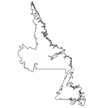 Newfoundland and Labrador Outline Map Vector | Canada Province SVG Map