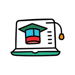 graduation cap icon vector art