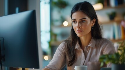 human resources professional handling payroll and benefits on computer