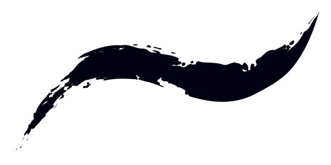 Curved Grunge Brush Stroke, Black Paint Splash Texture for Creative Design Projects. eps 10