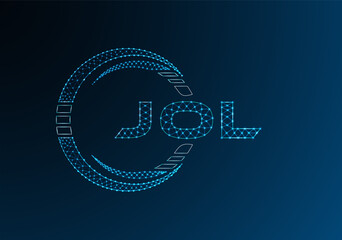 JOL low poly letter logo vector design. JOL lower poly logo design. Low poly logo.