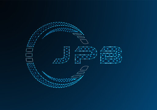 JPB low poly letter logo vector design. JPB lower poly logo design. Low poly logo.