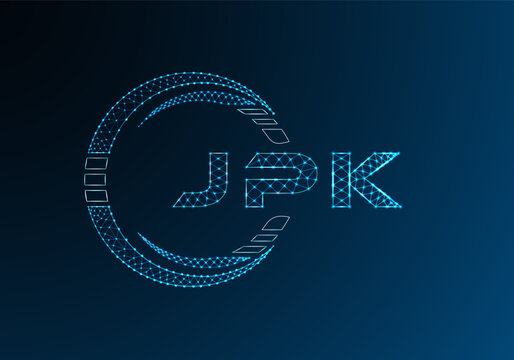 JPK low poly letter logo vector design. JPK lower poly logo design. Low poly logo.