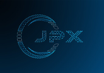 JPX low poly letter logo vector design. JPX lower poly logo design. Low poly logo.