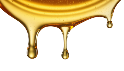 Golden Honey Dripping Down Viscous Liquid Texture Background for Food Drink Design, transparent background