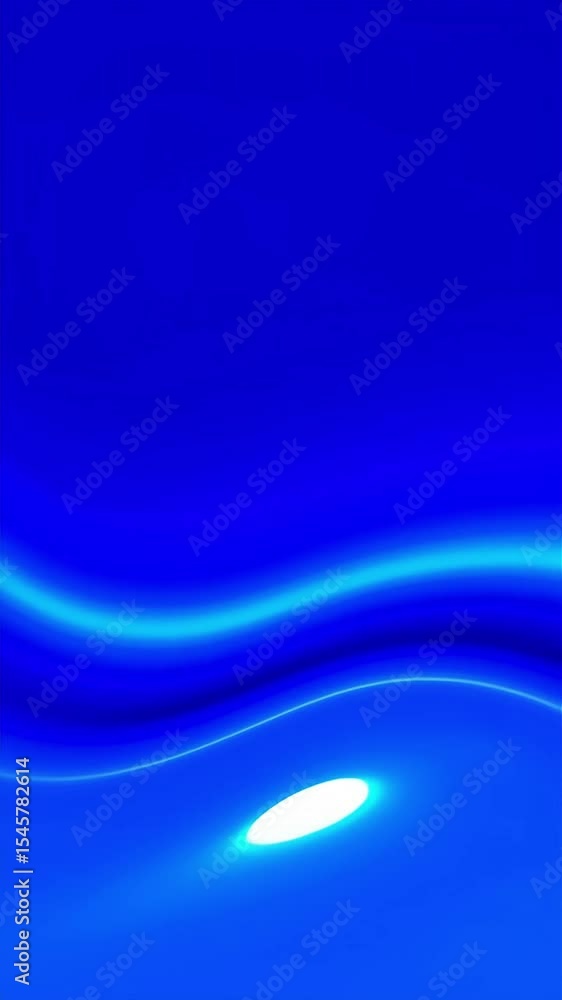 Poster Abstract Blue Wave with Glowing Light and Dynamic Fluid Motion