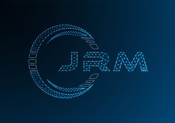 JRM low poly letter logo vector design. JRM lower poly logo design. Low poly logo.