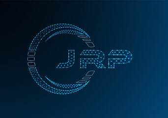 JRP low poly letter logo vector design. JRP lower poly logo design. Low poly logo.