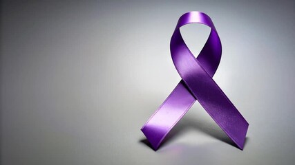 Purple Ribbon Symbol Of Awareness - Powered by Adobe