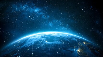 Obraz premium Stunning Earth at Night Global Connections in Space 