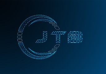 JTB low poly letter logo vector design. JTB lower poly logo design. Low poly logo.