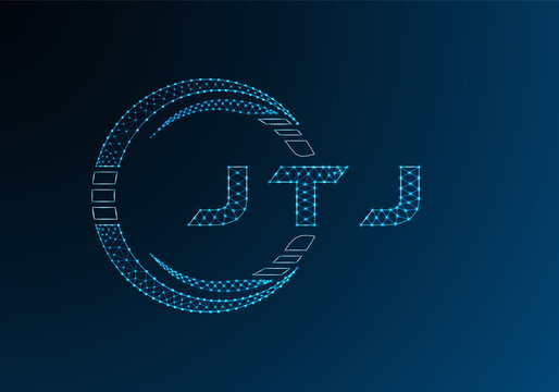 JTJ low poly letter logo vector design. JTJ lower poly logo design. Low poly logo.