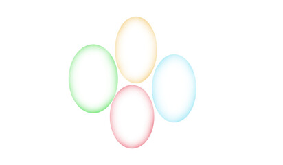 Colorful glowing soft-edged ovals in pastel green, yellow, red, and blue on white background. Perfect for design templates, infographics, and decorative creative elements.
