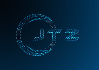 JTZ low poly letter logo vector design. JTZ lower poly logo design. Low poly logo.