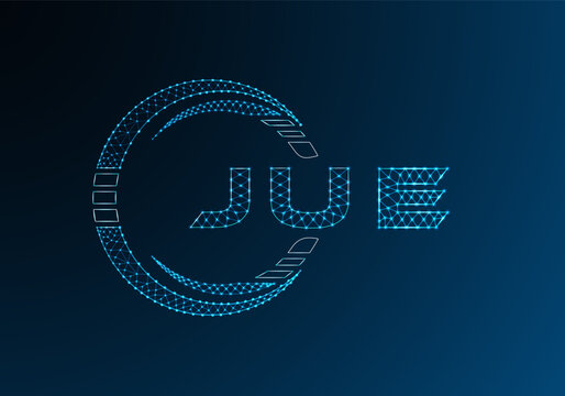 JUE low poly letter logo vector design. JUE lower poly logo design. Low poly logo.