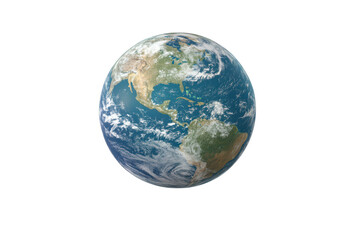 Fototapeta premium Representation of Earth globe with visible continents and oceans on a transparent background showcasing the beauty of our planet
