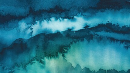 Fototapeta premium Teal and Deep Blue Watercolor Texture Abstract Background