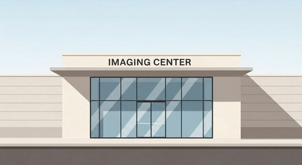 Large building with a large window that says Imaging Center