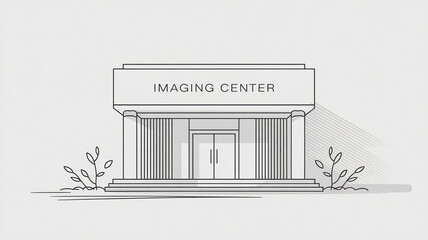 Building with a white facade and a sign that says Imaging Center