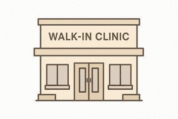 Building with a sign that says Walk-in Clinic