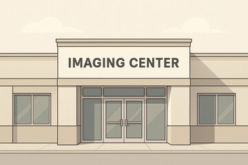 White building with a sign that says Imaging Center