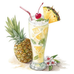 coconut cocktail with pineapple