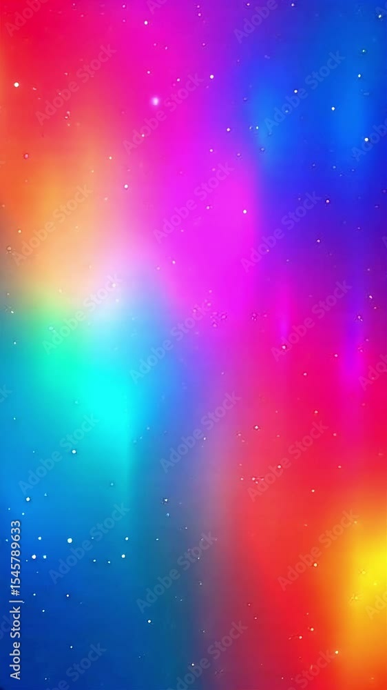 Poster abstract video of colorful nebula with sparkling particles and vibrant hues