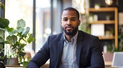 Obraz premium strategic leader analyzing partnership growth metrics in modern workspace