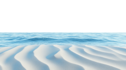Sand dunes with textured ripples leading into distance isolated on white background