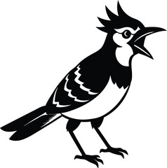 Minimal Crested Bird Standing Vector
