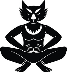 Meditating Animal Warrior Vector
