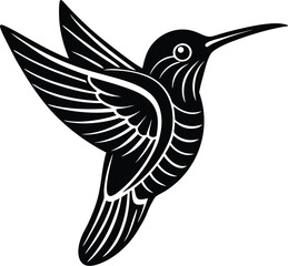 Hummingbird Hovering Vector Art
