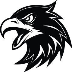 Eagle Screaming Head Vector
