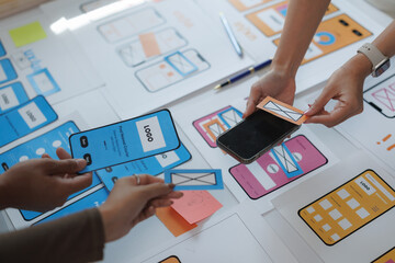 Ux designers testing the user interface of a new mobile application